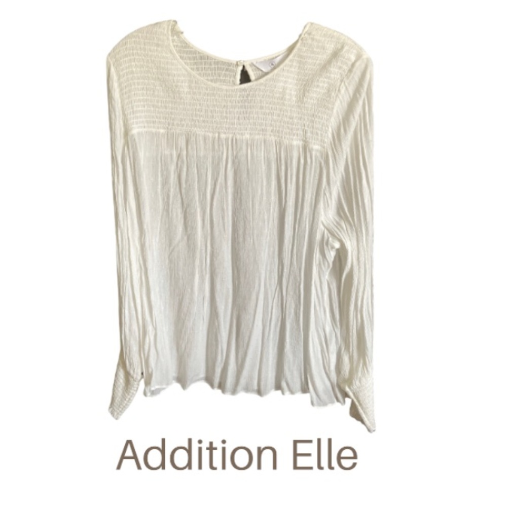 4X Addition Elle Airy Blouse with Shirred Top and Sleeves